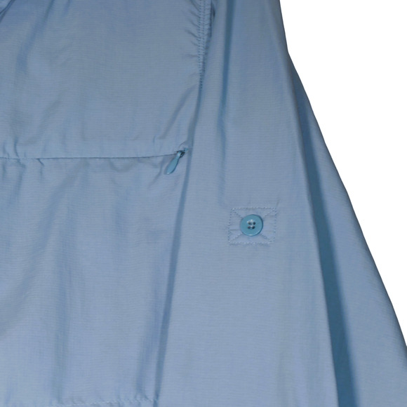 REI Performance Blouse Womens XL Blue Vented Pockets Fishing Camping Hike UPF 30 - Picture 3 of 11